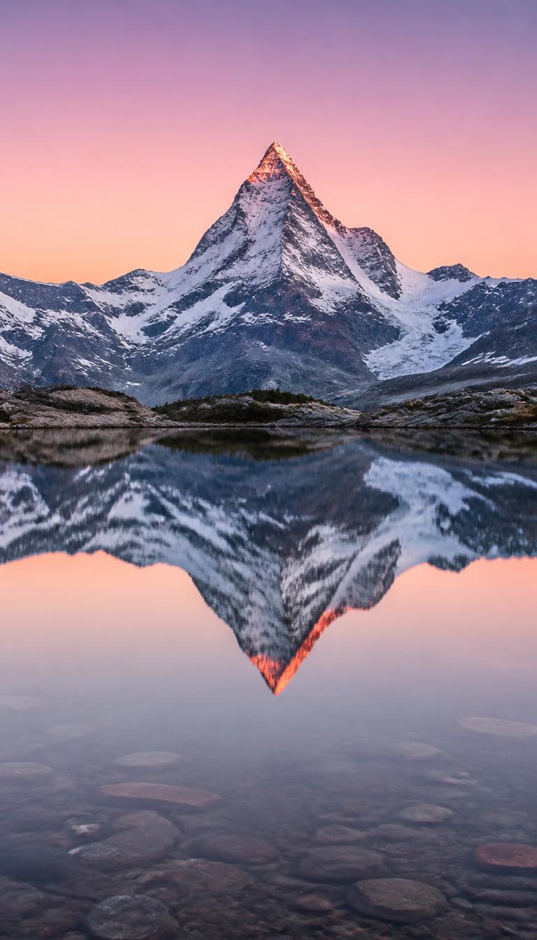 Summit Mirror — Nature 3D phone wallpaper
