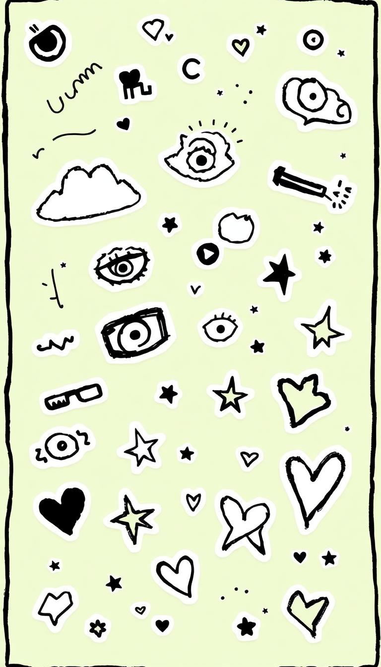 Ink Doodle Stickers — Stickers 2D phone wallpaper
