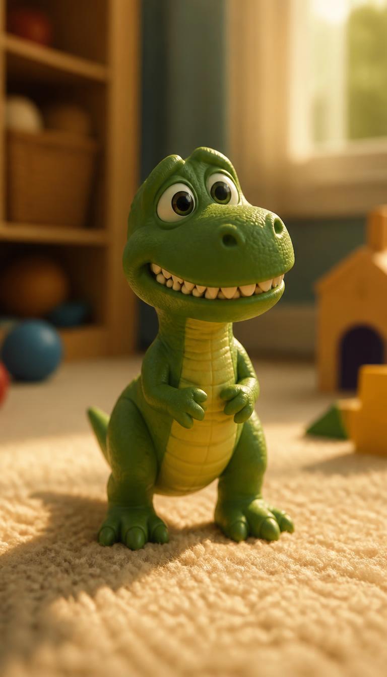Nervous Dino — Toy Friends 2D phone wallpaper