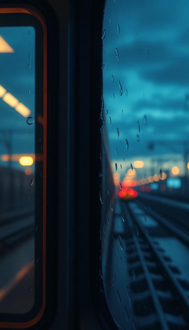 Train Window Rain — Anime 4D phone wallpaper