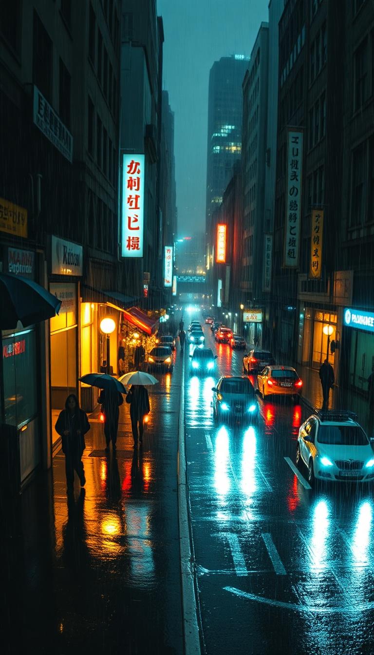 Rain Umbrellas — Cityscapes 4D phone wallpaper